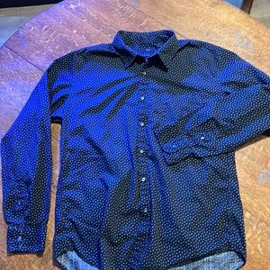 J. Crew Black Star Long Sleeve Dress Shirt.